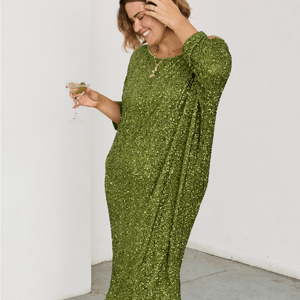 Never Fully Dressed Olive Sequin Jem Dress 